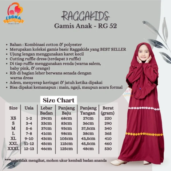 Raggakids Gamis Anak RG 37 - Gambar 4