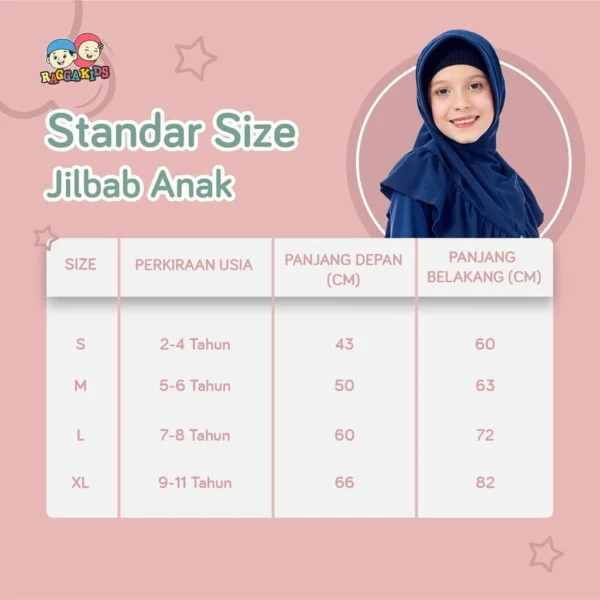 Raggakids Jilbab Anak J29 - Dusty Pink - Gambar 3