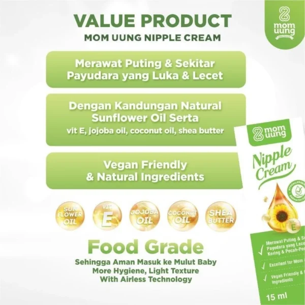 MOM UUNG Nipple Cream Natural Ingredients - Gambar 6