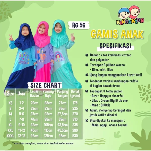 Raggakids Gamis Anak RG 56 - Gambar 5