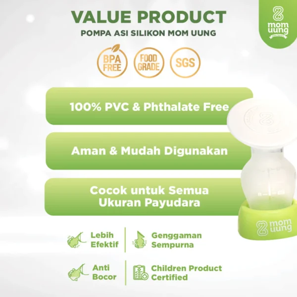 MOM UUNG - SILICONE Breast Pump - Gambar 3