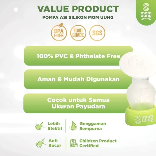 MOM UUNG - SILICONE Breast Pump - Gambar 4