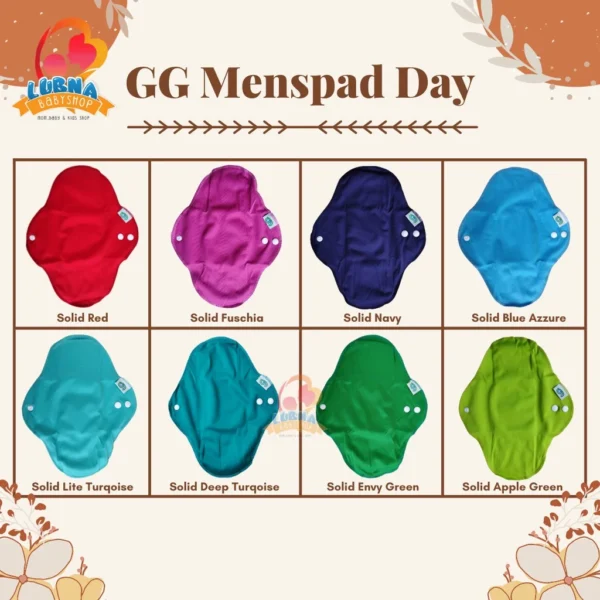 GG Menstrual Pad Menstrual Pads Menspad Pembalut Kain Cuci Ulang Size Pantyliner Day dan Overnight - Gambar 3