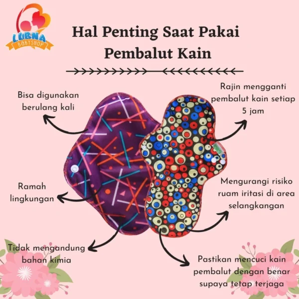 GG Menstrual Pad Menstrual Pads Menspad Pembalut Kain Cuci Ulang Size Pantyliner Day dan Overnight - Gambar 6