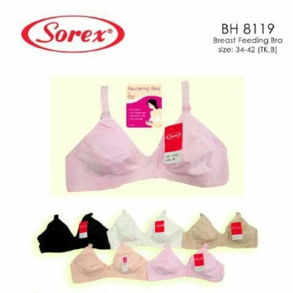 Sorex Bra/BH 8119 Menyusui Tanpa Busa Tanpa Kawat Kancing Depan - Gambar 3